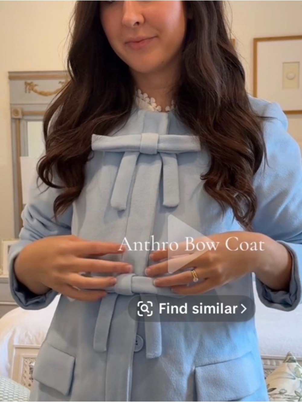 Anthropologie Bow Coat in Blue - Picture 2 of 2